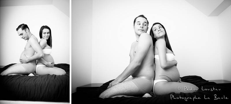 montage deux images - © pedro loustau - photographe la baule nantes maternité grossesse couple famille